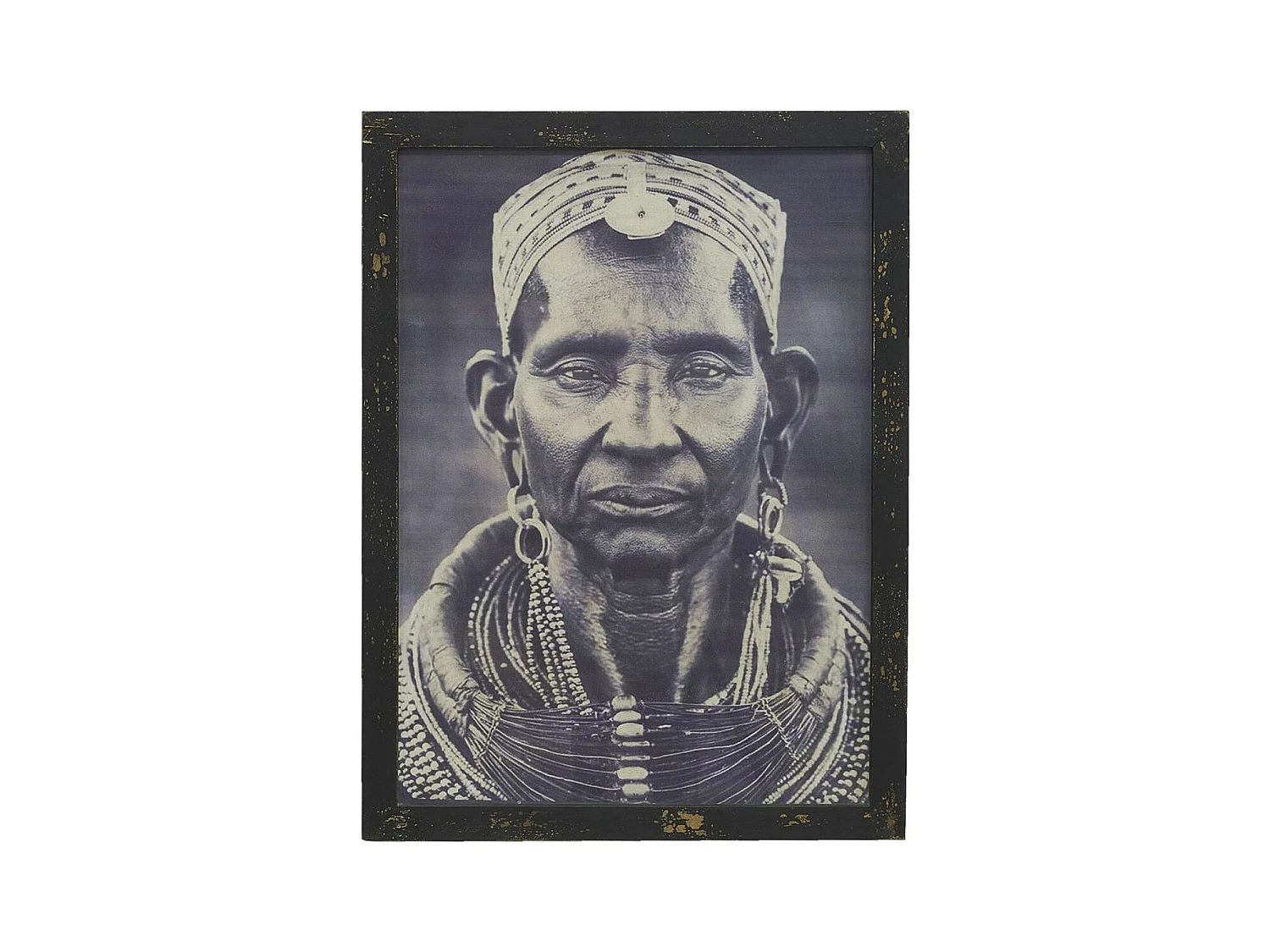 Tableau portait homme africain - Noir et blanc