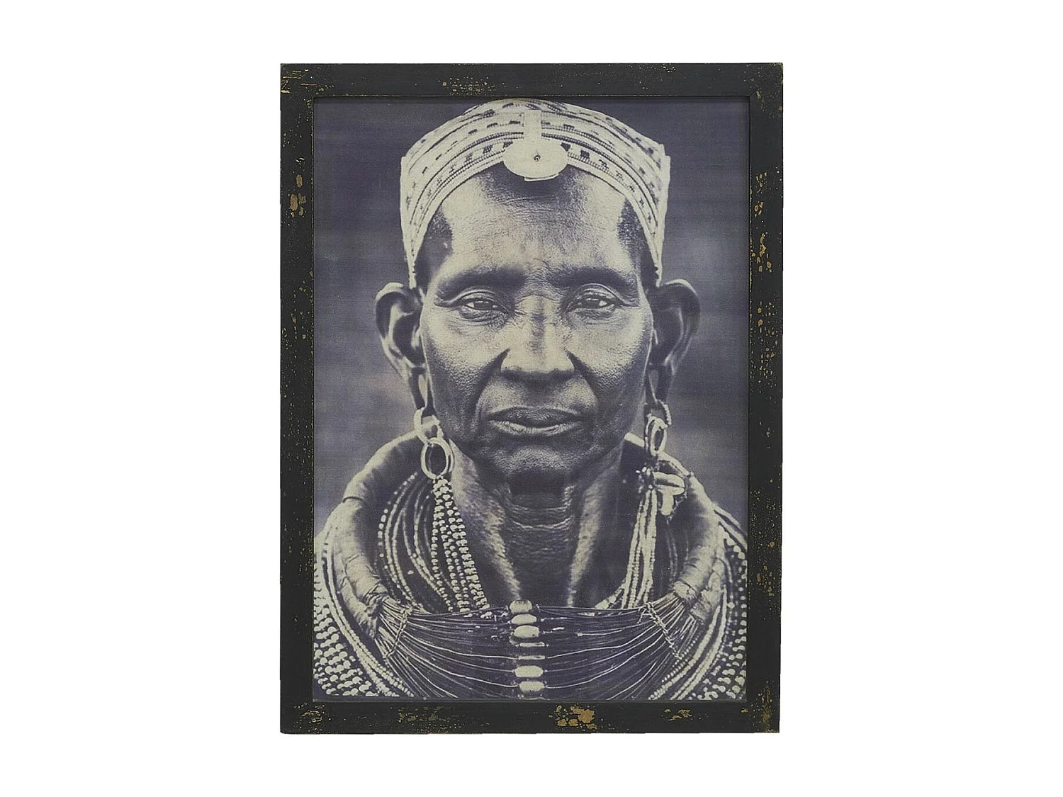 Tableau portait homme africain - Noir et blanc
