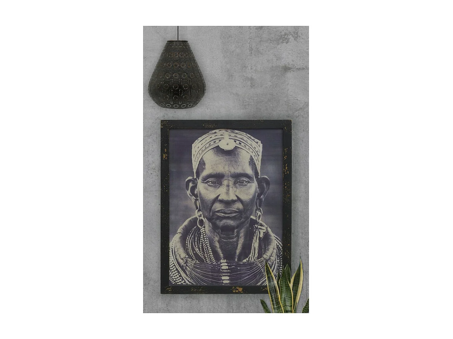 Tableau portait homme africain - Noir et blanc