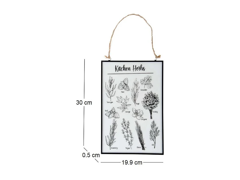 Tableau en verre herbes aromatiques