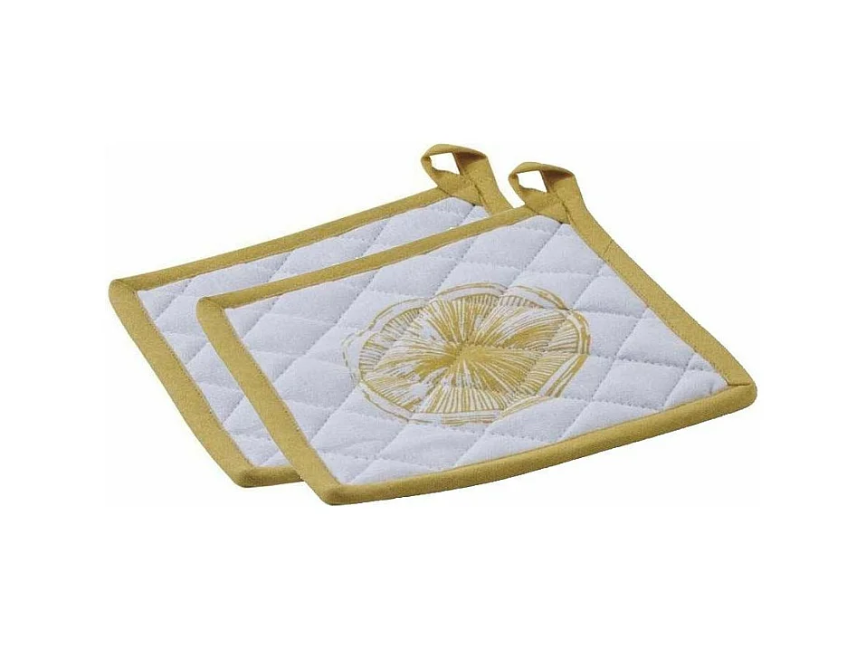Manique en coton Citron (Lot de 2)