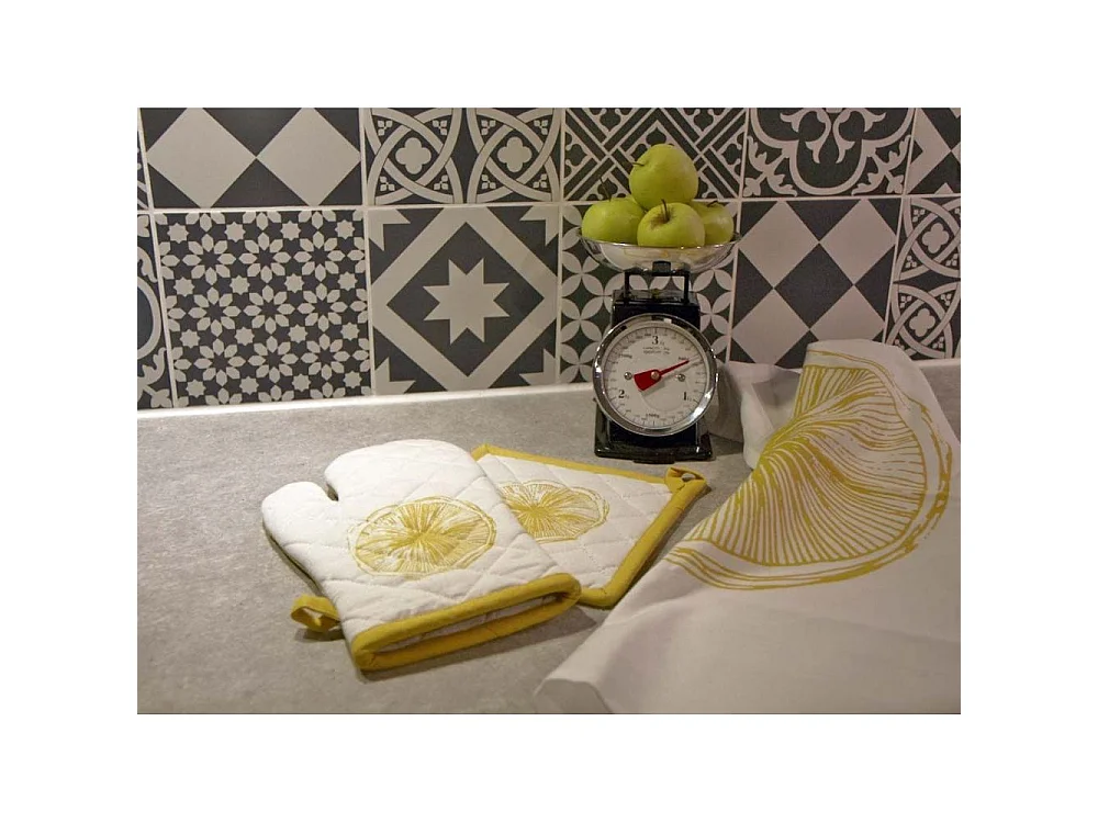 Manique en coton Citron (Lot de 2)
