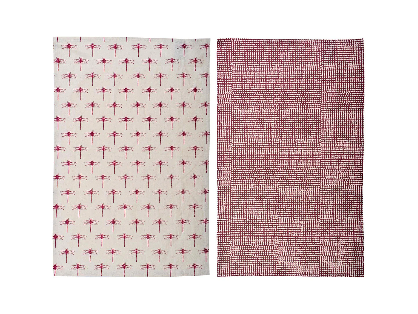 Torchon de cuisine en coton Libellules (Lot de 2)
