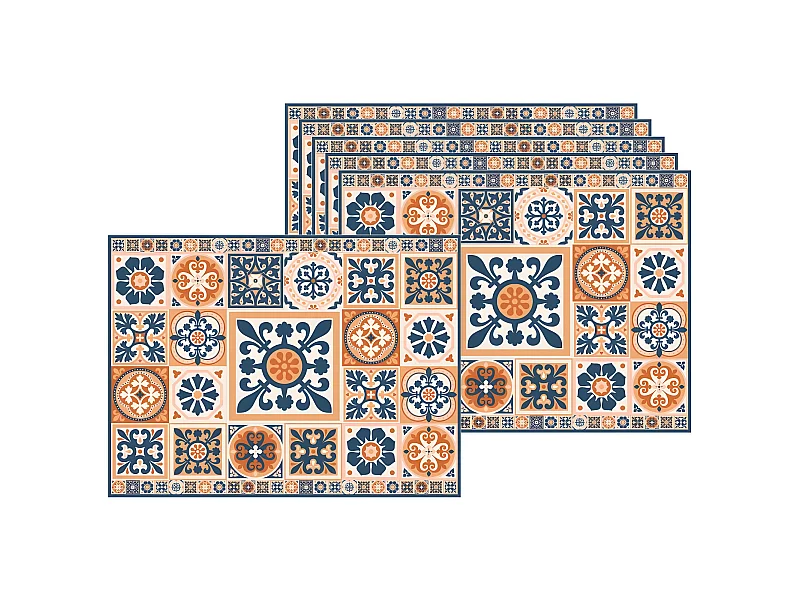 Mantel individual con diseño de baldosas de cemento 40 x 30 cm