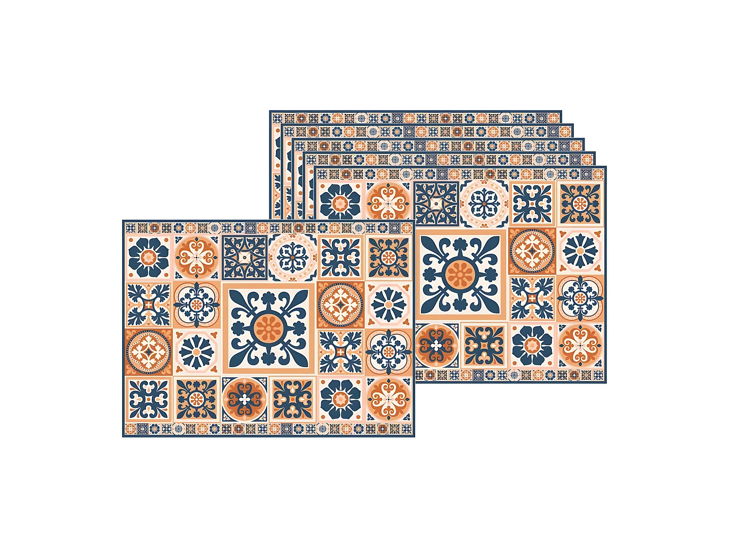 Mantel individual con diseño de baldosas de cemento 40 x 30 cm