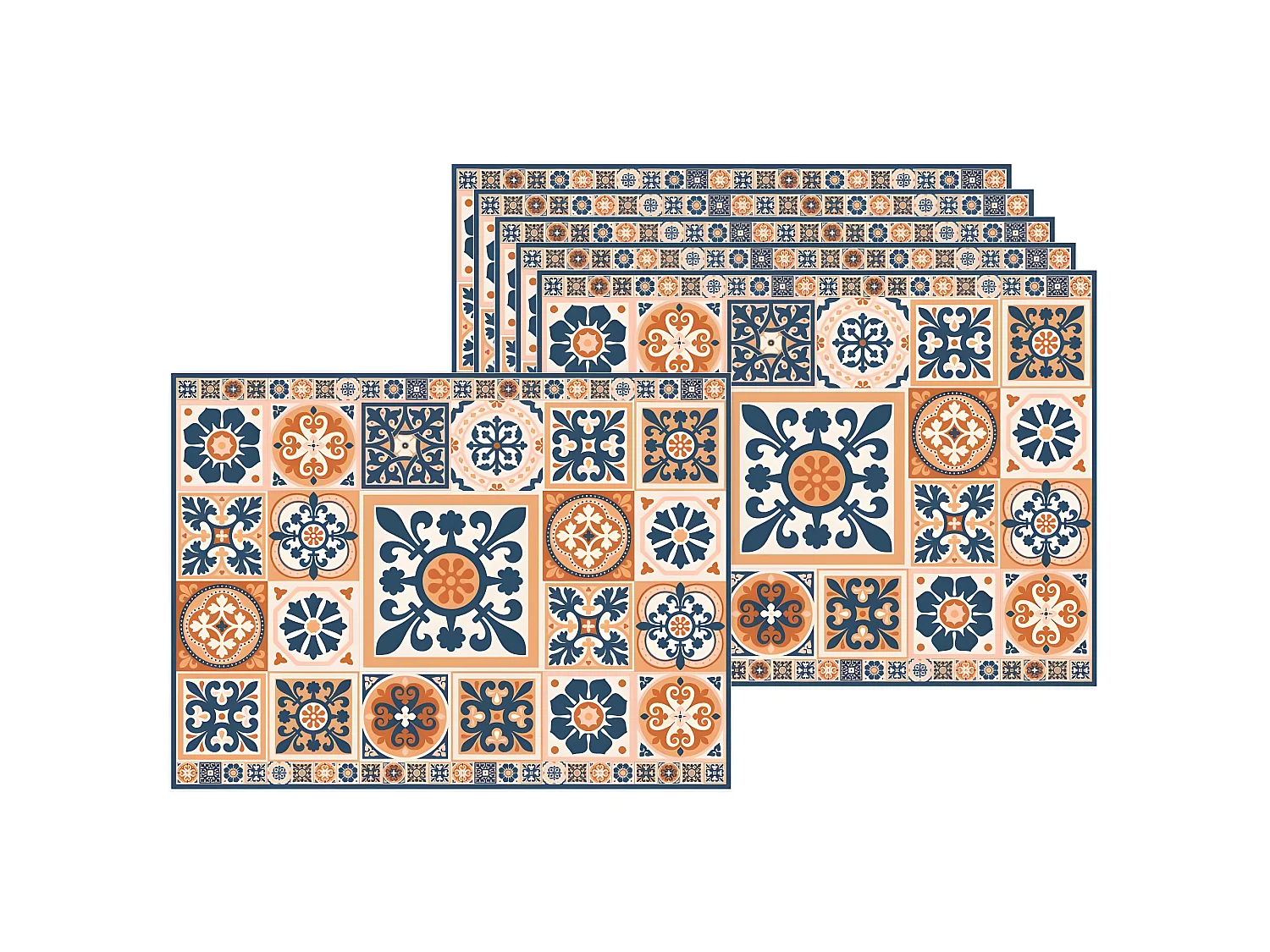 Tovaglietta con motivo a piastrelle di cemento 40 x 30 cm