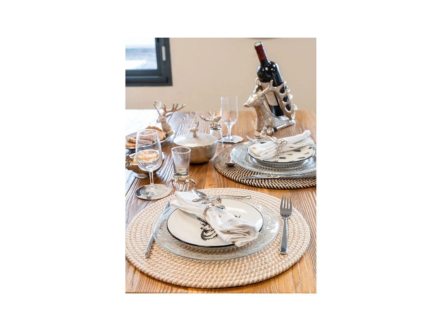 Tovaglietta rotonda in juta naturale (set da 6)