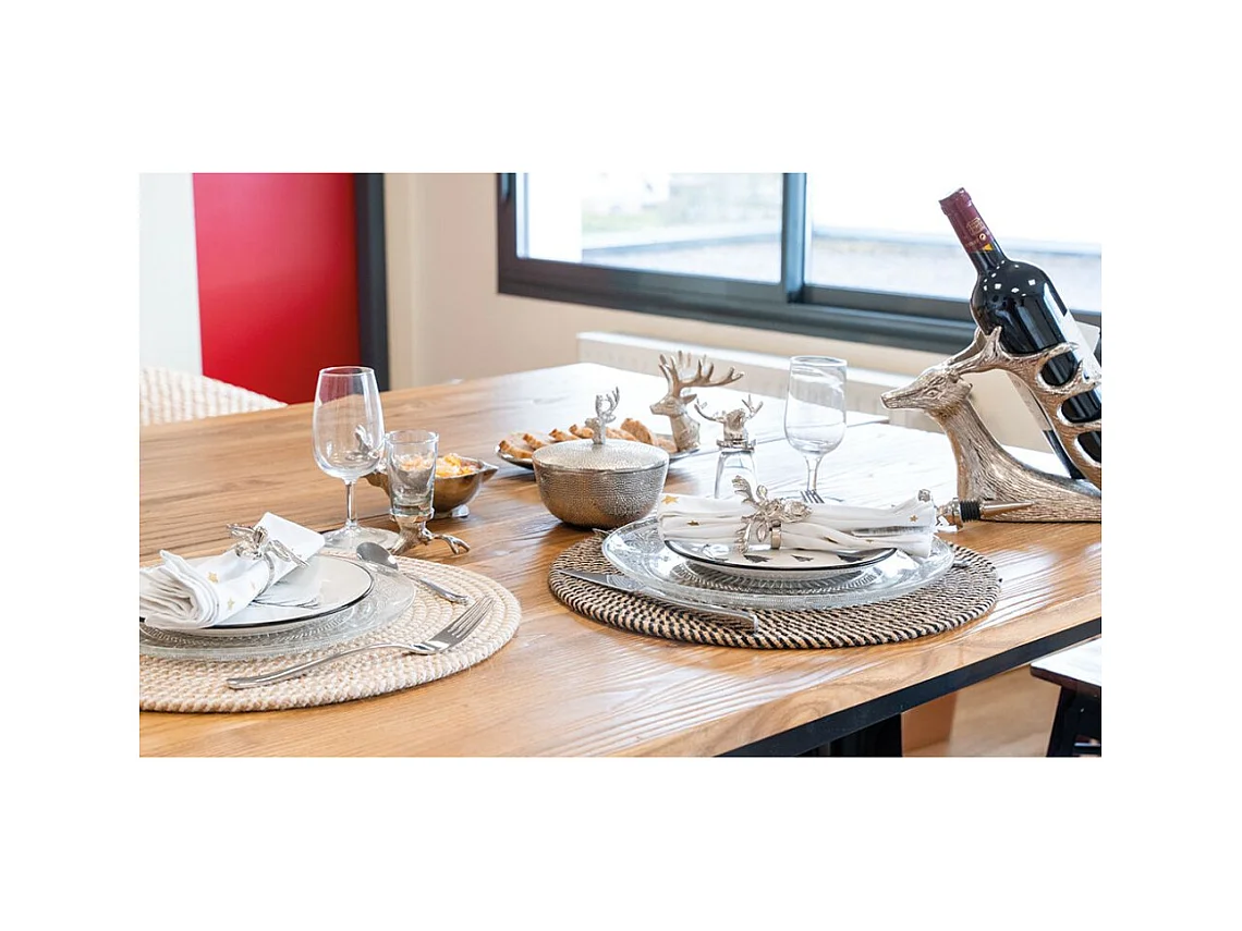 Tovaglietta rotonda in juta naturale (set da 6)