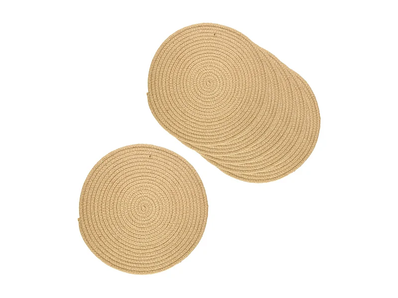 Set de table rond en jute naturelle (Lot de 6)
