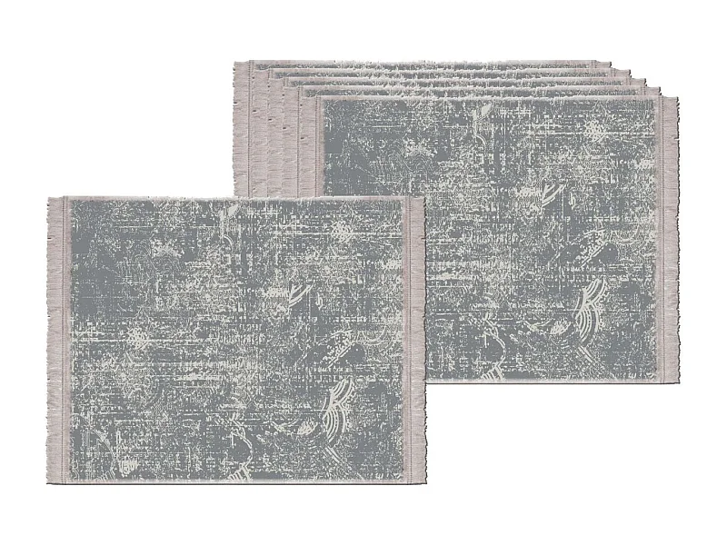 Vinyl-Tischset 40 x 30 cm (6er-Set) Webeffekt Beige