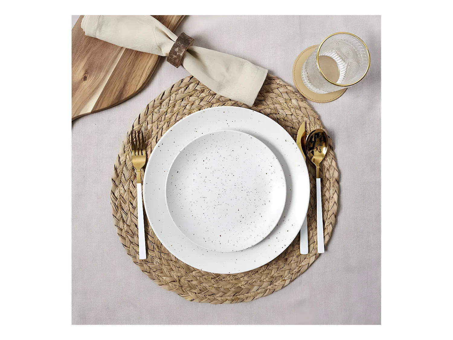 Set de Table Tressé "Jonc de Mer" 38cm Naturel