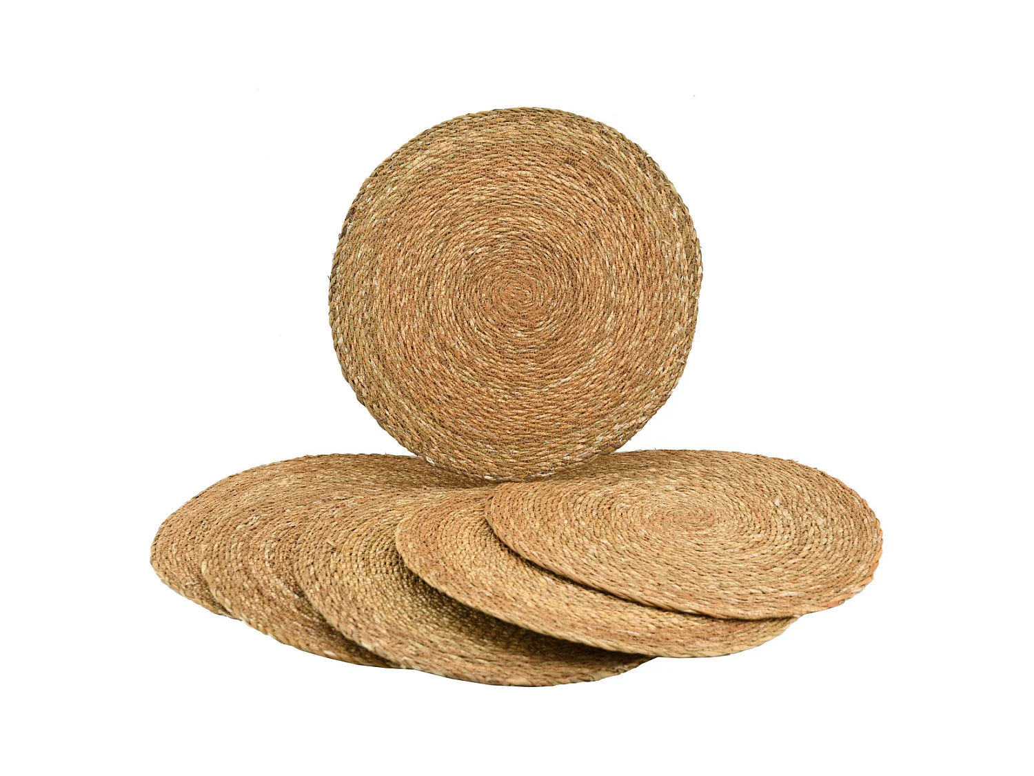 Rundes Tischset aus ungefärbtem Seegras (6-stück)