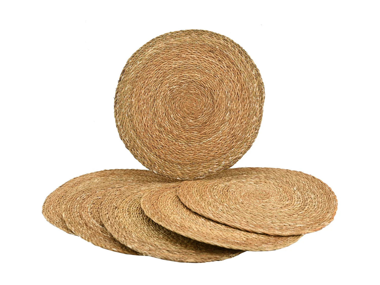 Set de table ronds en jonc naturel Zoho (Lot de 6)