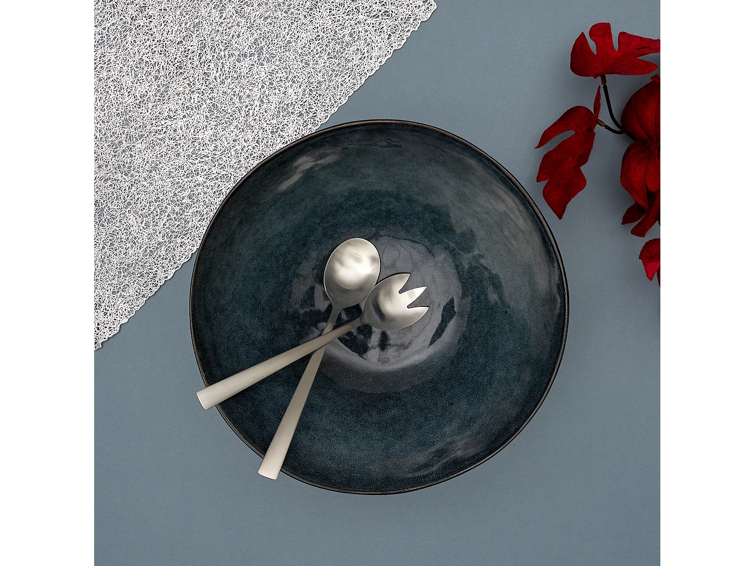 Saladier 3l D28cm H11cm Au Gres Du Temps Bleu Bleu