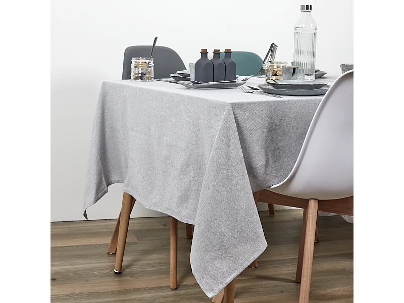 Nappe Coton Gris 140x250cm Gris