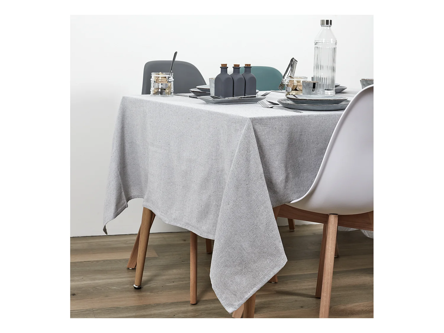 Nappe Coton Gris 140x250cm Gris