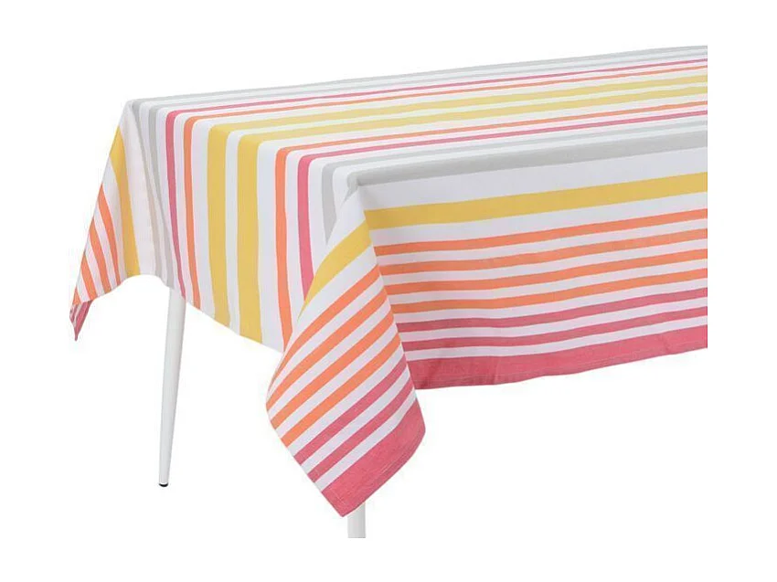 Beschichtete Tischdecke mit bunten Streifen Quadratisch