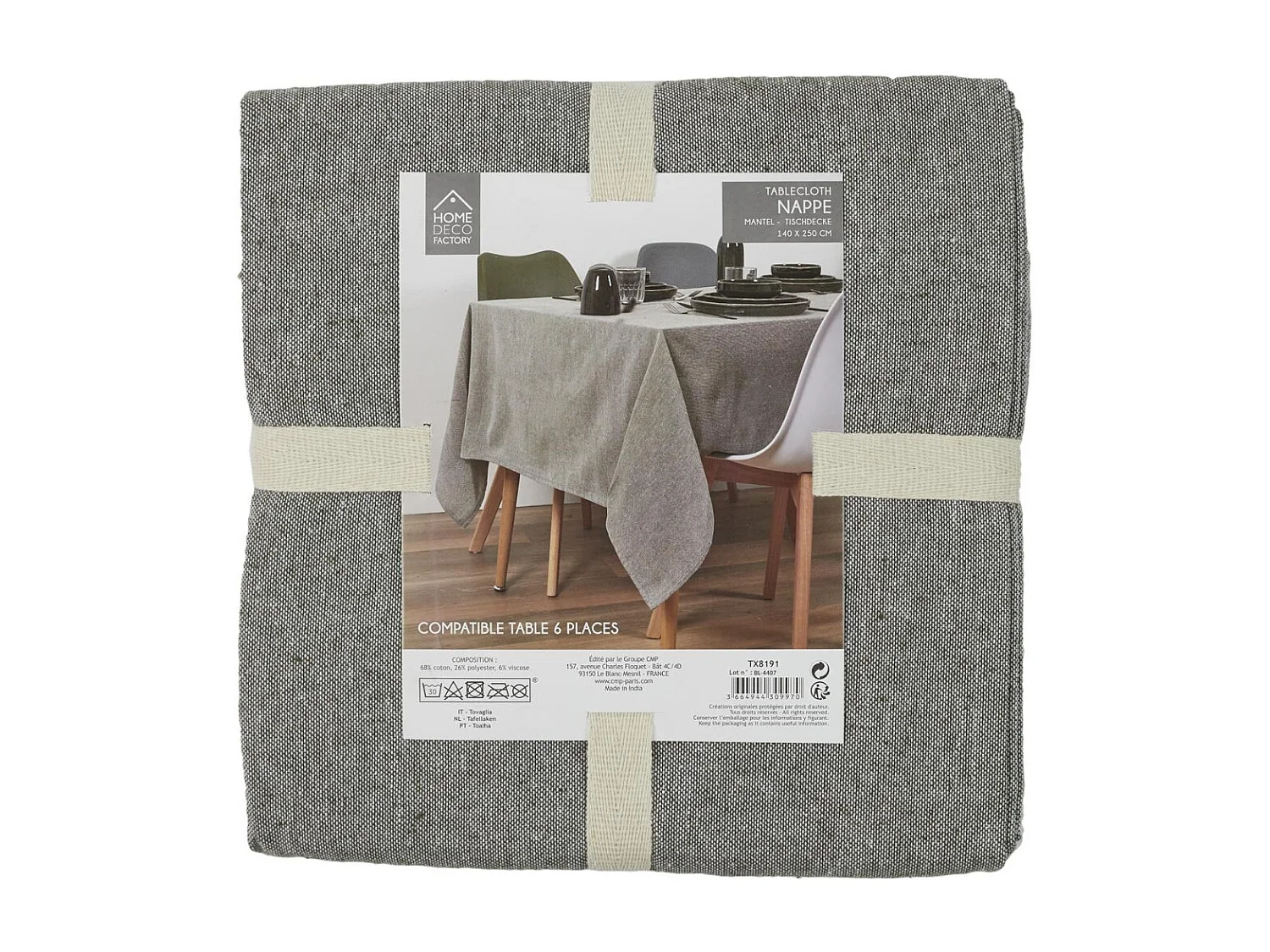 Nappe Coton Vert Olive 140x250cm Vert