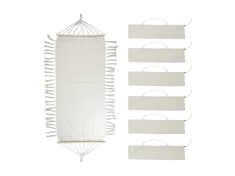 Hammac Franges Terre Inconnue 285x90cm - Lot De 6 Beige