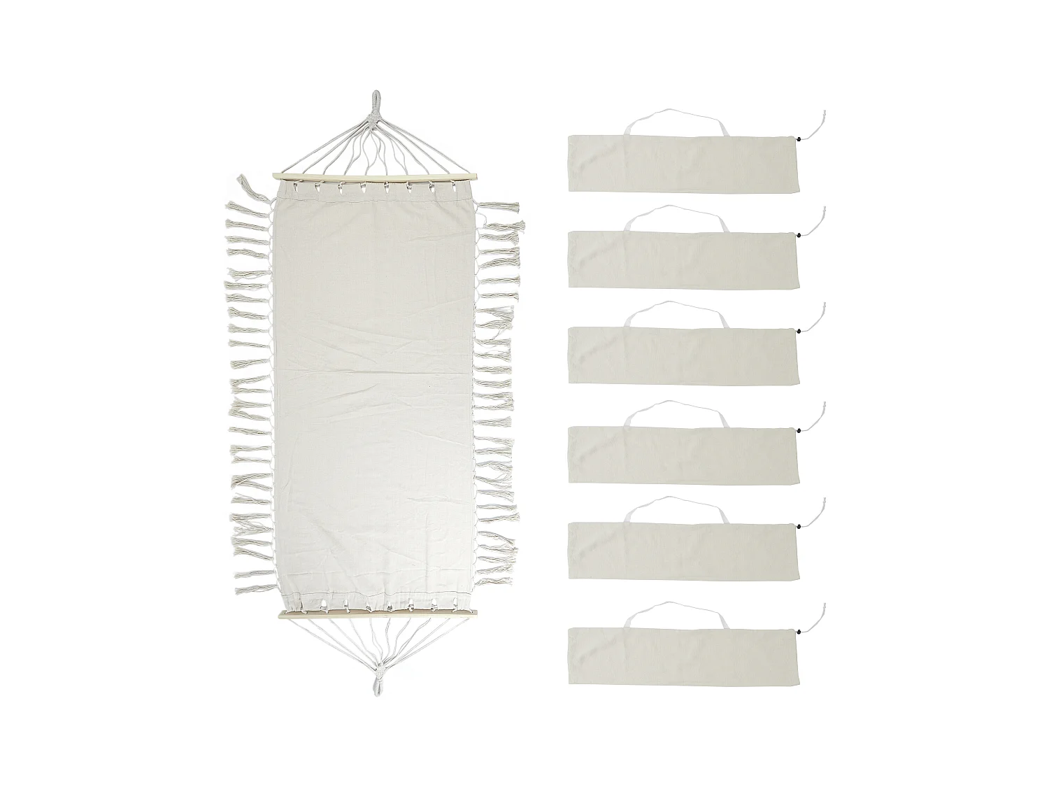Hammac Franges Terre Inconnue 285x90cm - Lot De 6 Beige