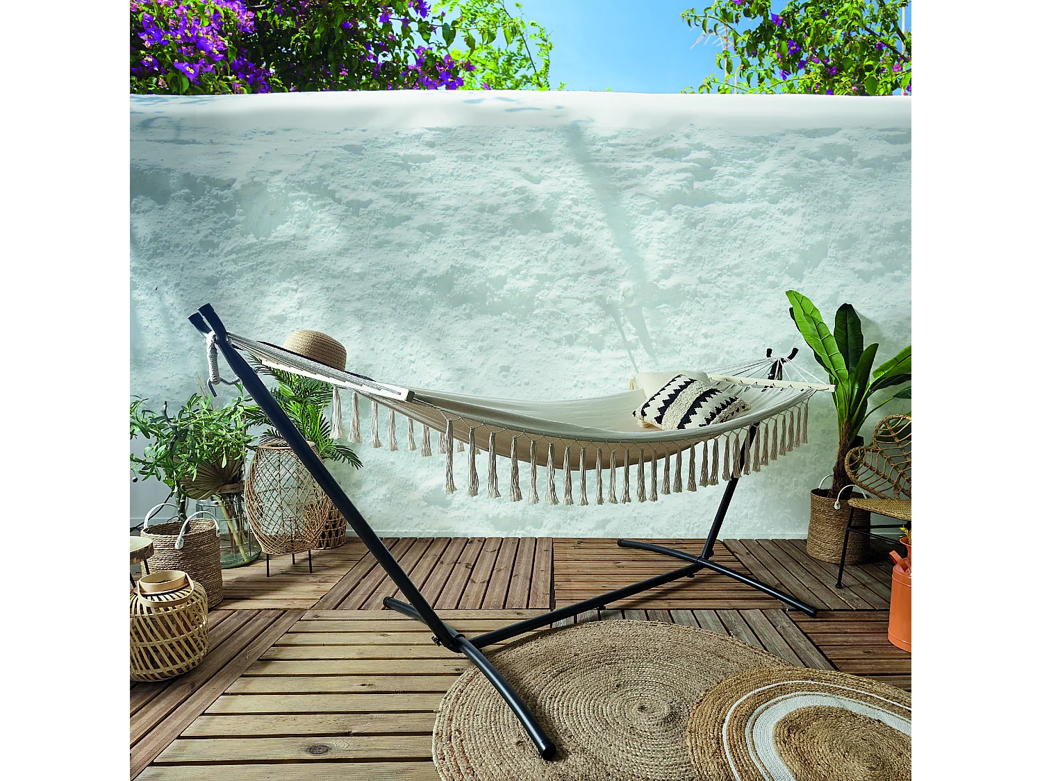 Hammac Franges Terre Inconnue 285x90cm Beige