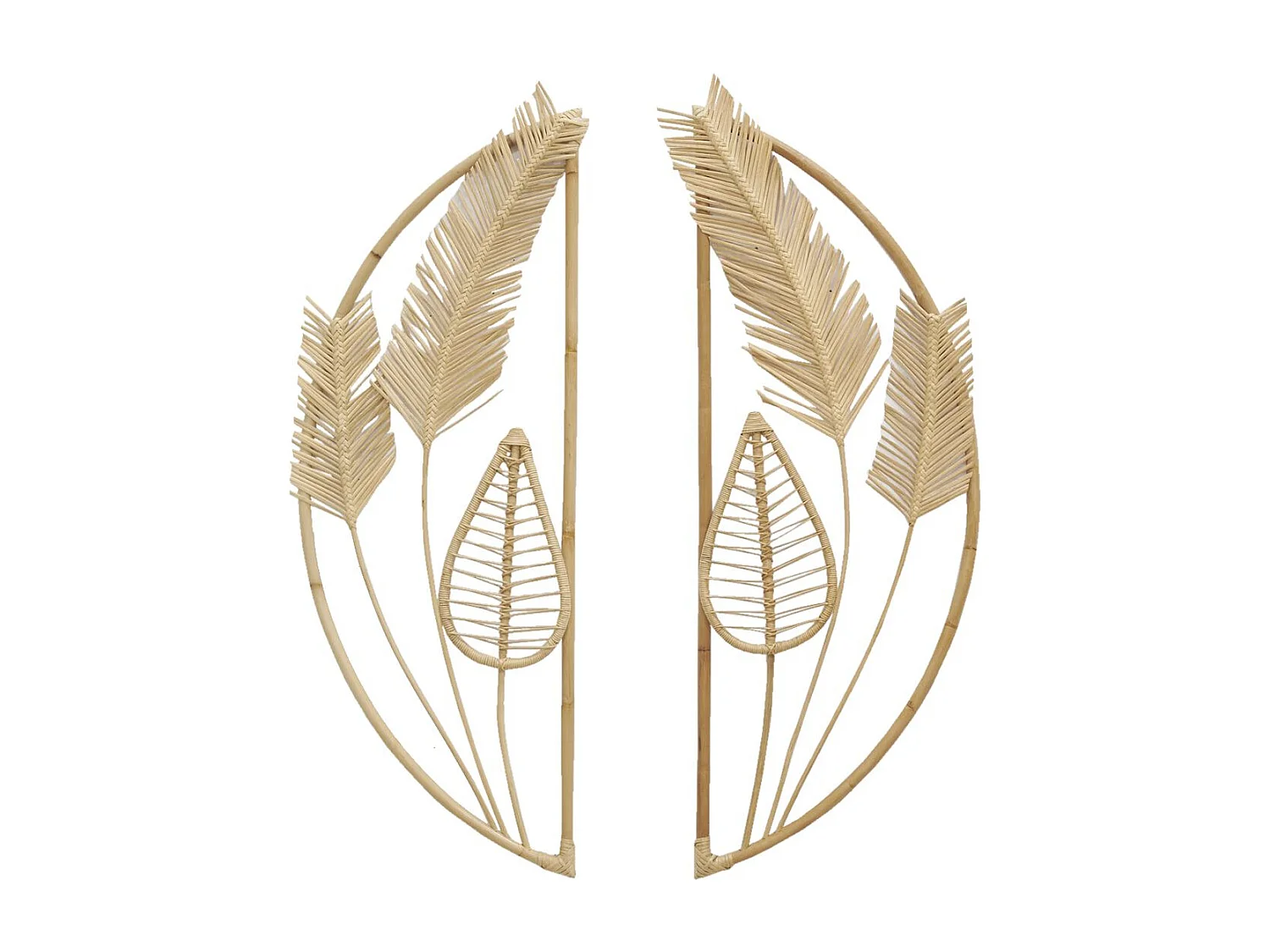 Décor mural en rotin Grande feuille