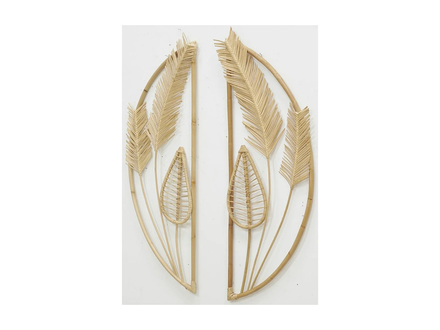 Décor mural en rotin Grande feuille