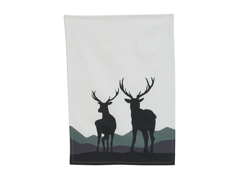 Torchon 100% coton Cerfs