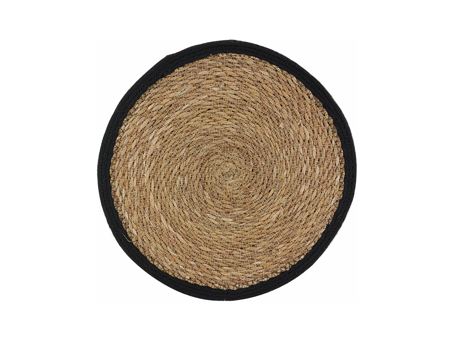 Sets de table ronds en jonc naturel et jute teinté (Lot de 6)