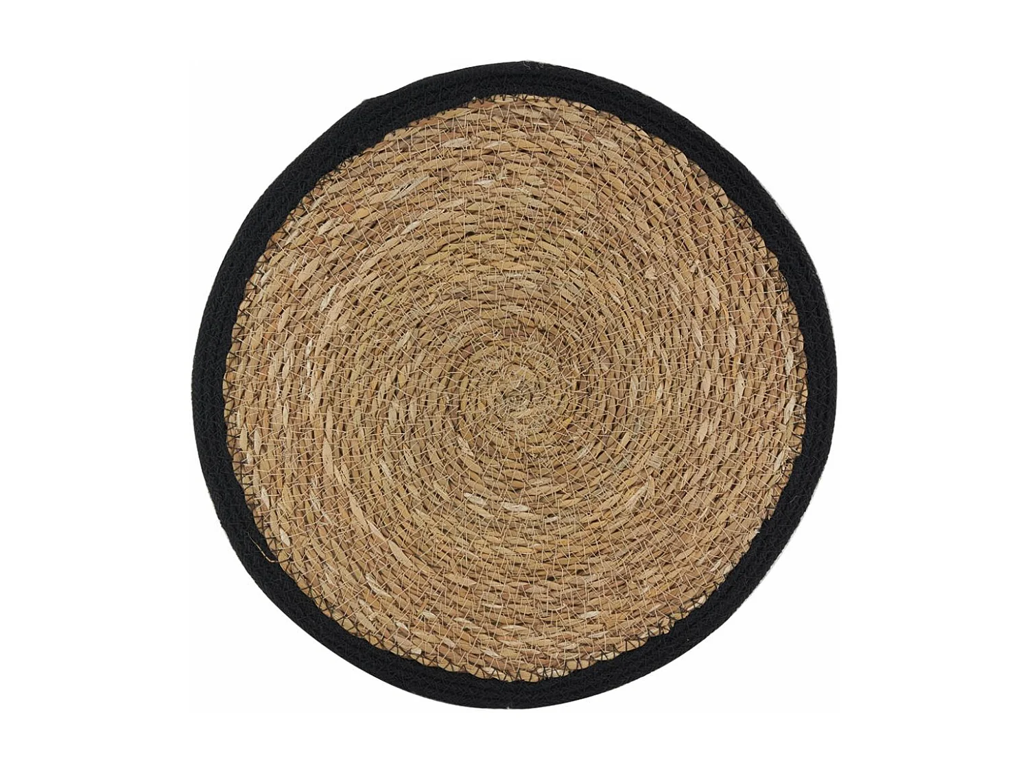 Sets de table ronds en jonc naturel et jute teinté (Lot de 6)