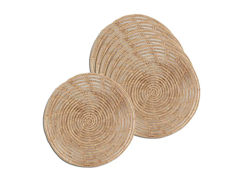 Sets de table ronds en palmier naturel (Lot de 6)