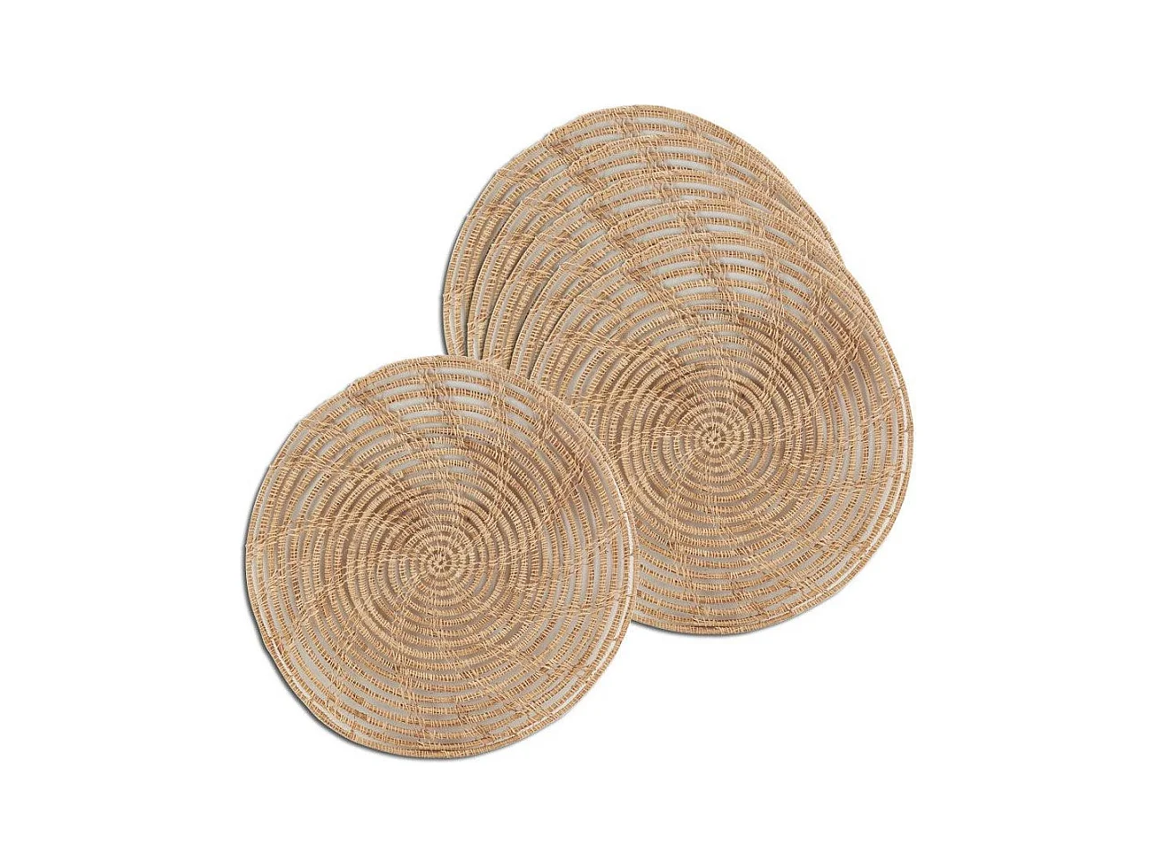 Sets de table ronds en palmier naturel (Lot de 6)