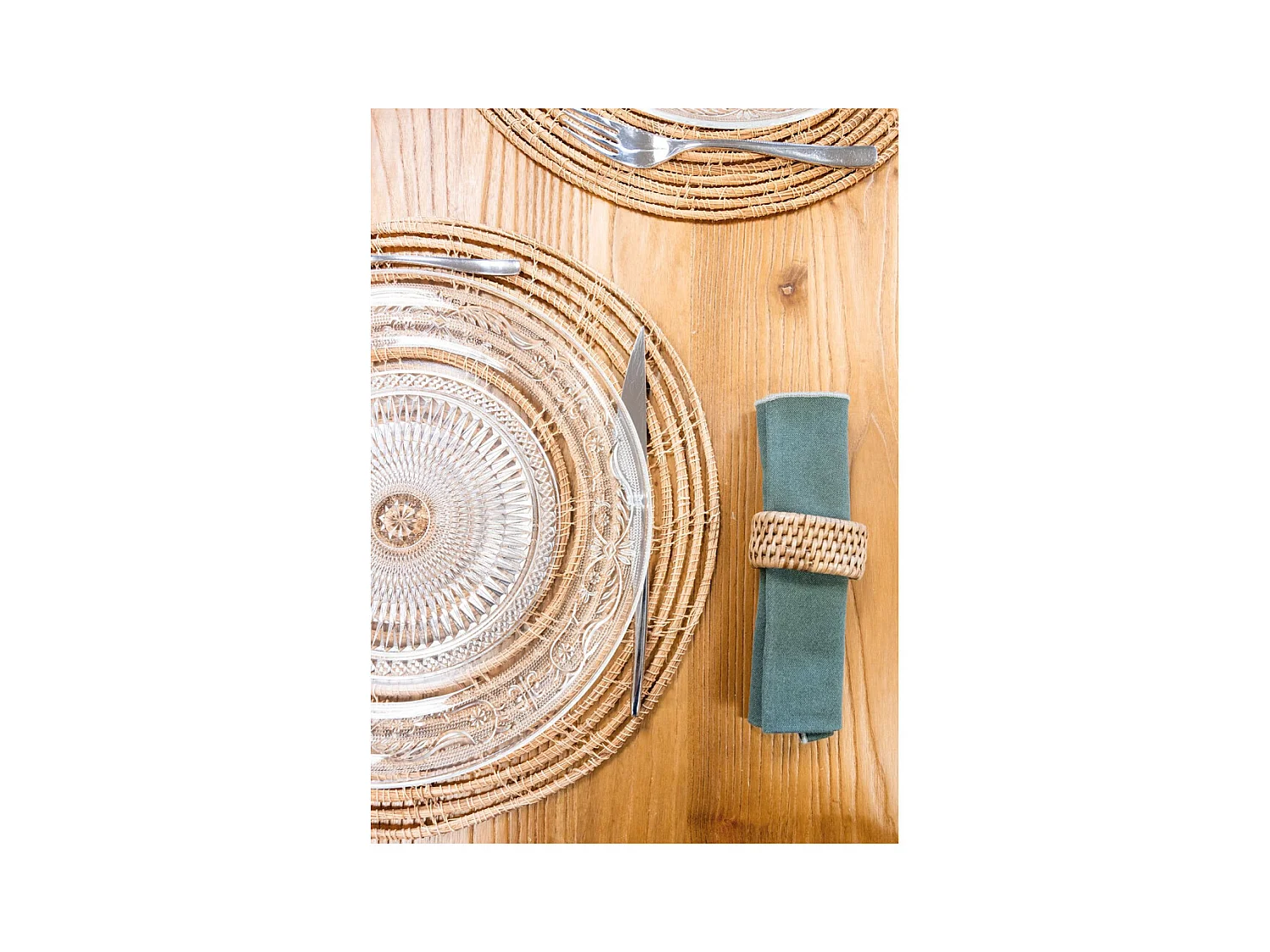 Sets de table ronds en palmier naturel (Lot de 6)