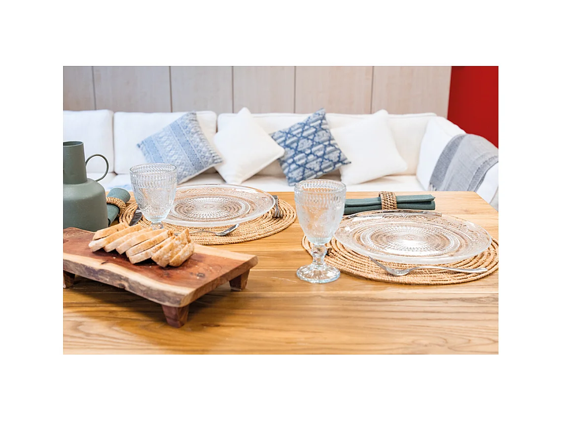 Sets de table ronds en palmier naturel (Lot de 6)