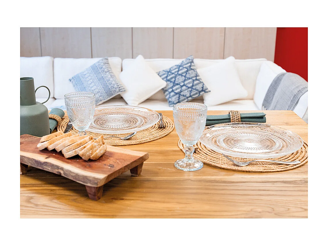 Sets de table ronds en palmier naturel (Lot de 6)