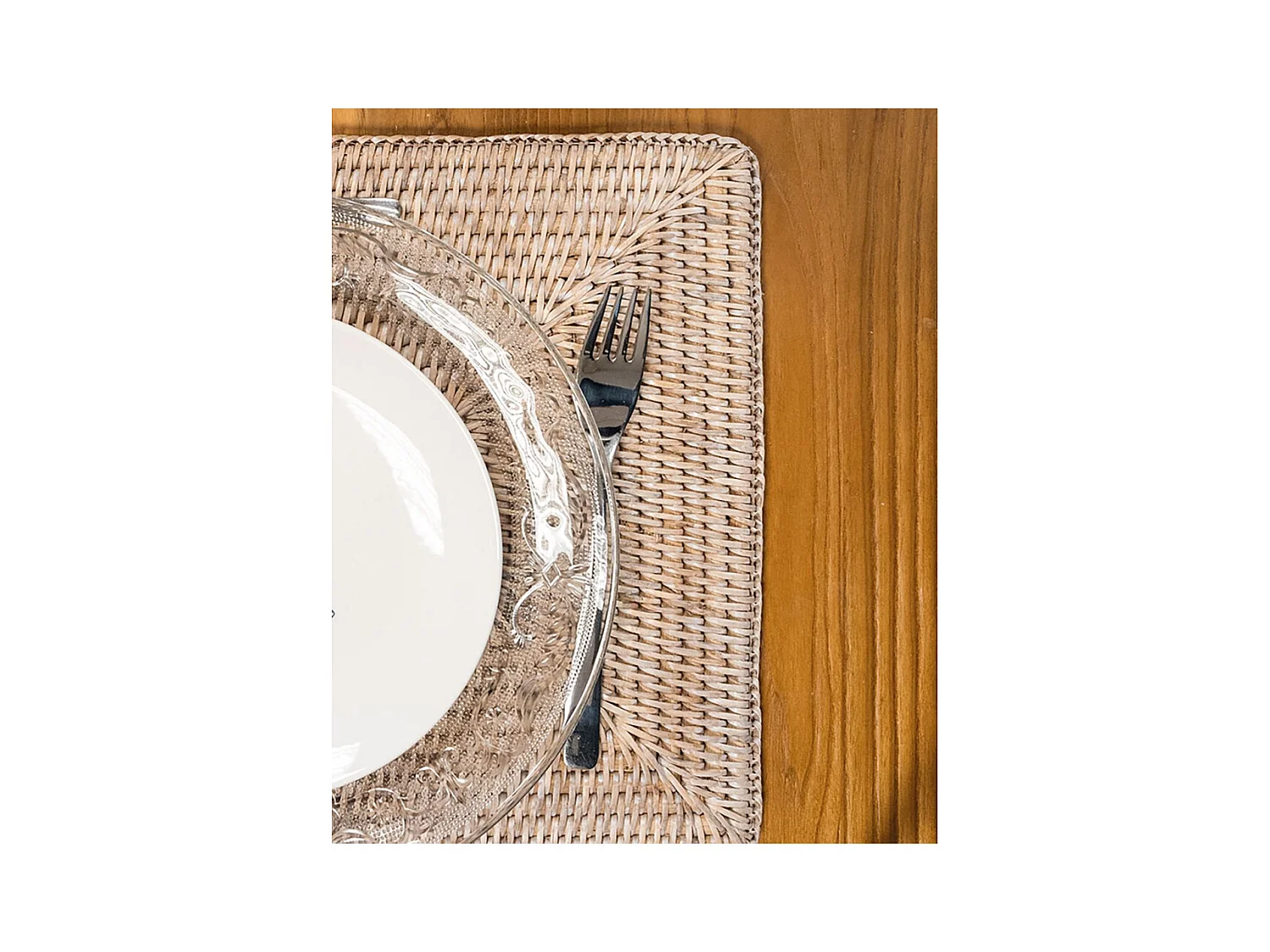 Set de table rectangulaire en rotin