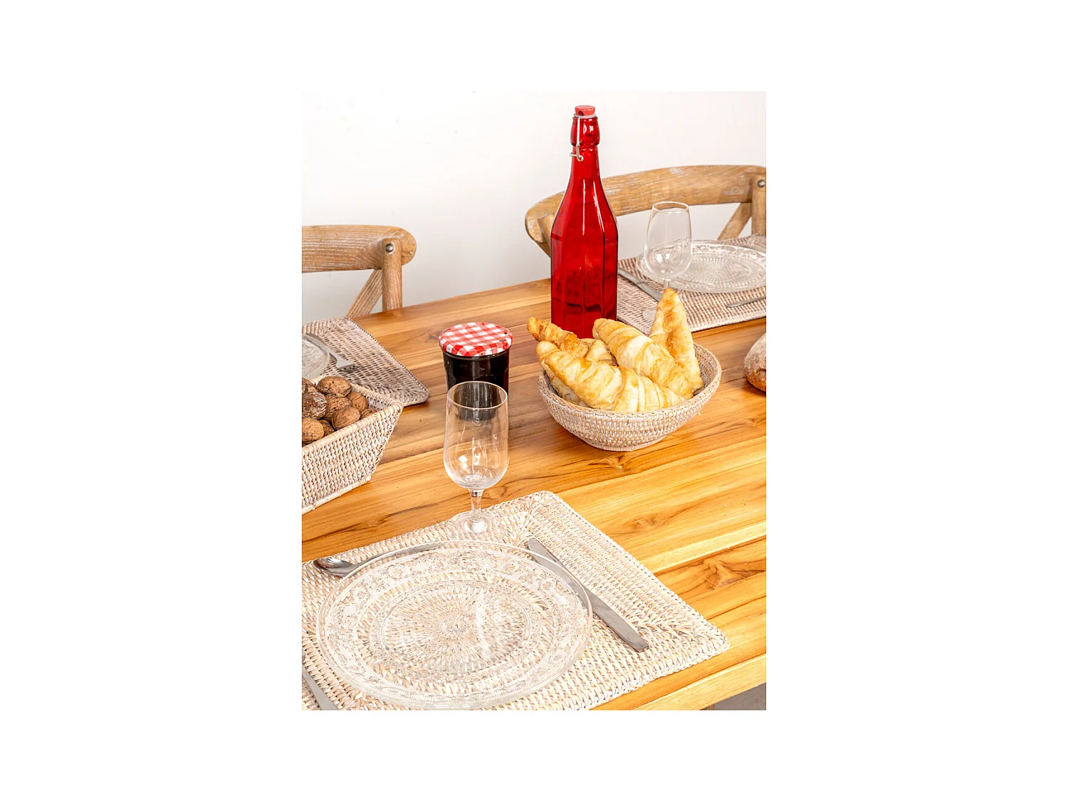 Set de table rectangulaire en rotin