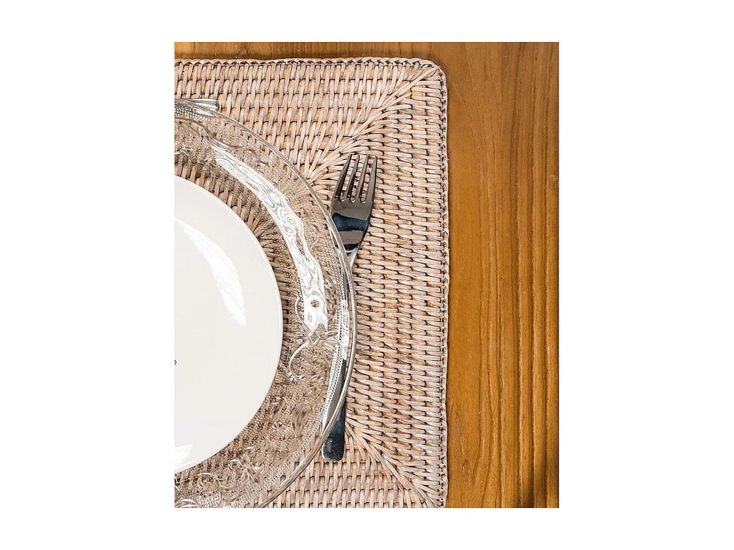 Set de table rectangulaire en rotin
