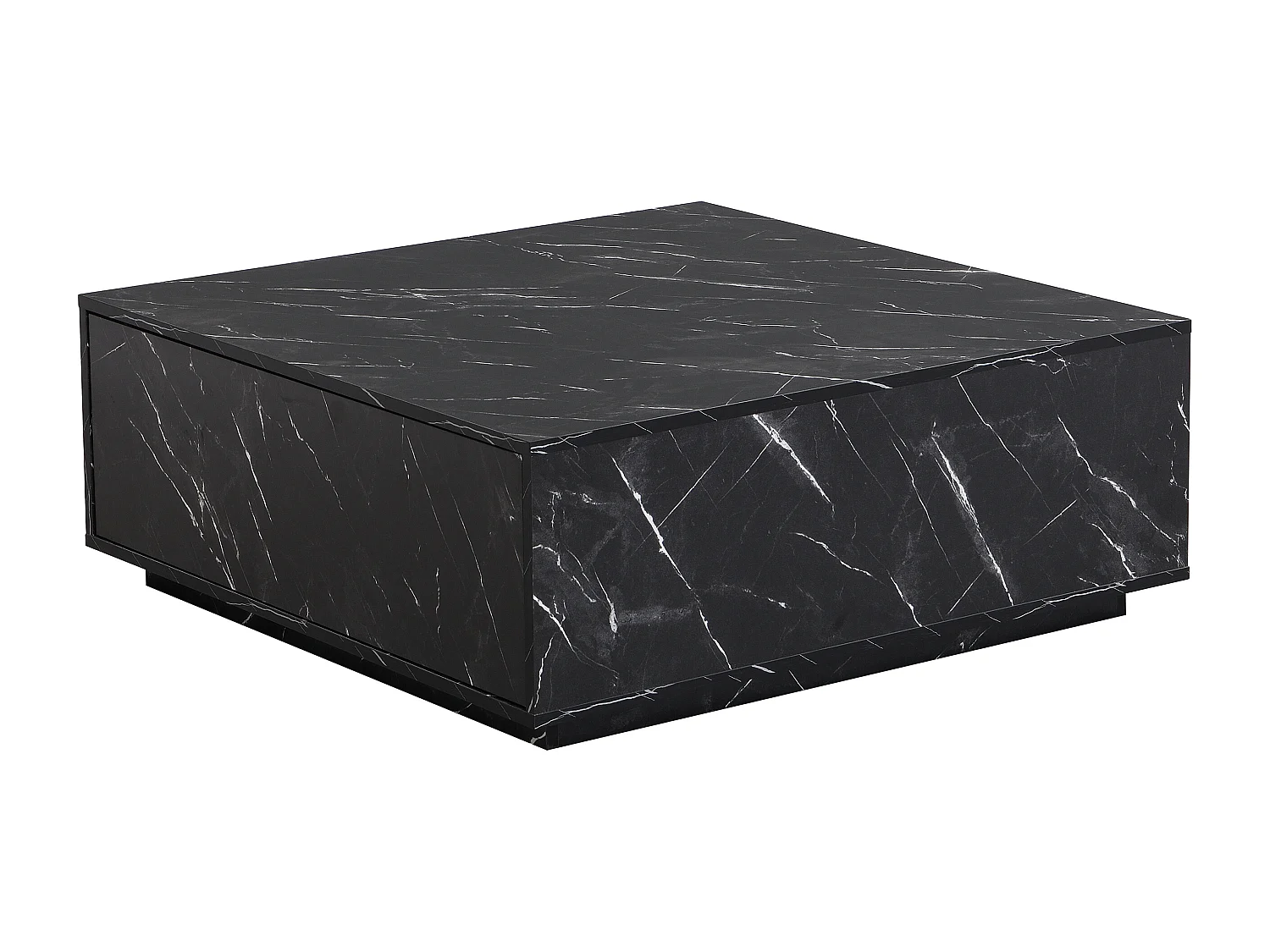 Mesa de centro com 2 gavetas em MDF efeito mármore preto - ANTRIM de Pascal Morabito