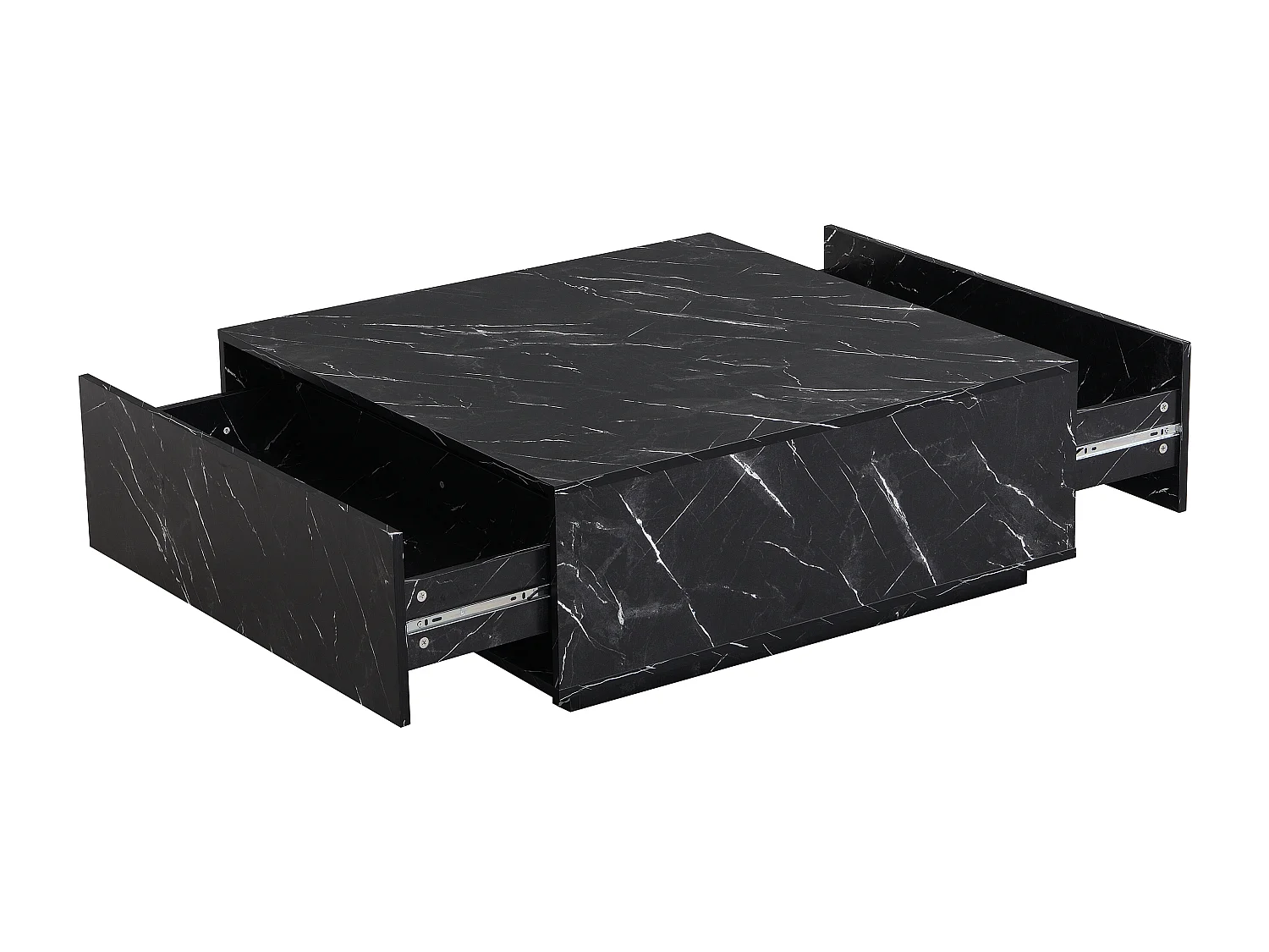 Mesa de centro con 2 cajones de MDF - Efecto mármol negro - ANTRIM de Pascal Morabito
