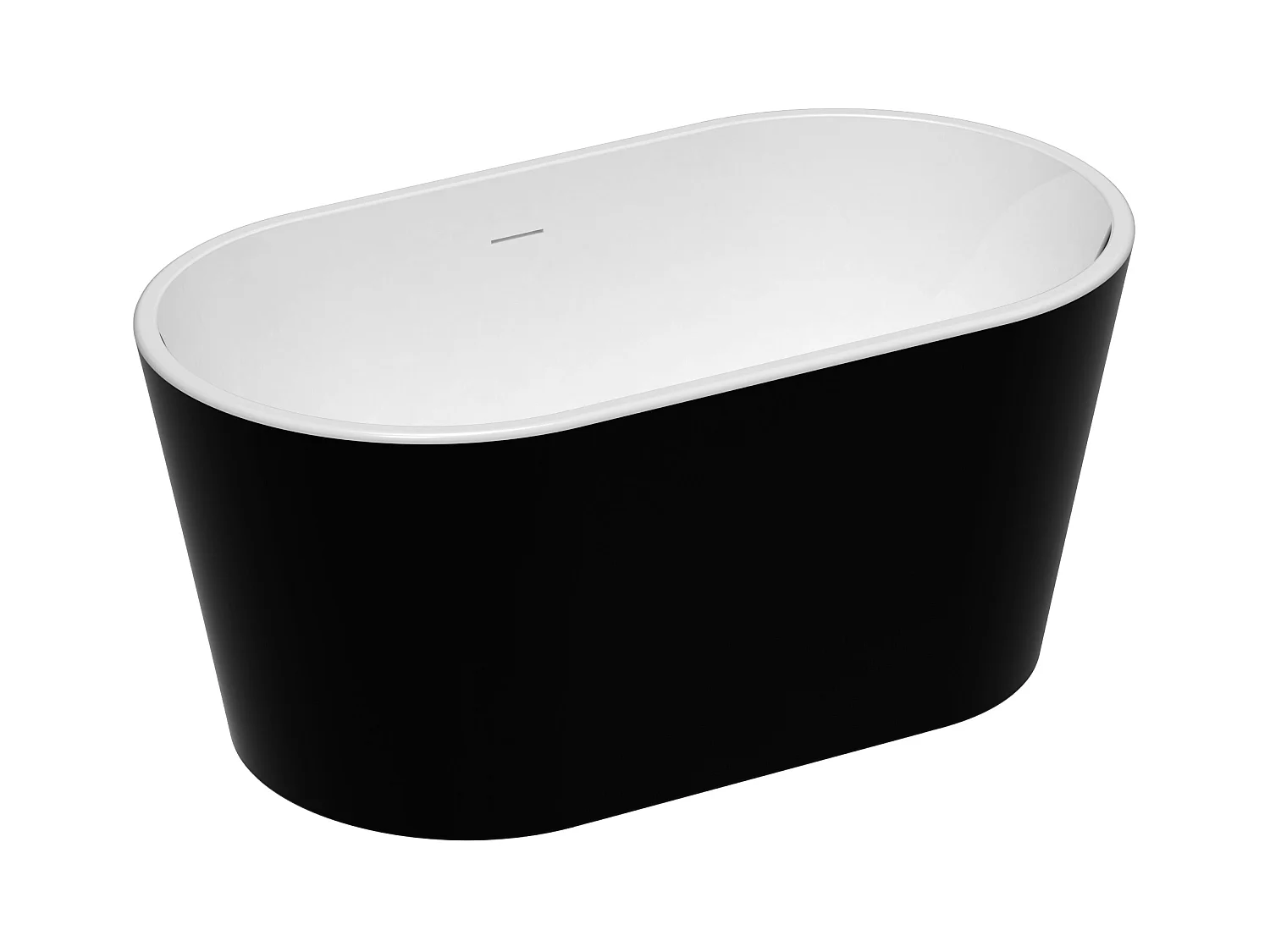 Bañera exenta ovalada - 180L - 130 x 71 x 58 cm - Negra - Acrílica - APOGON