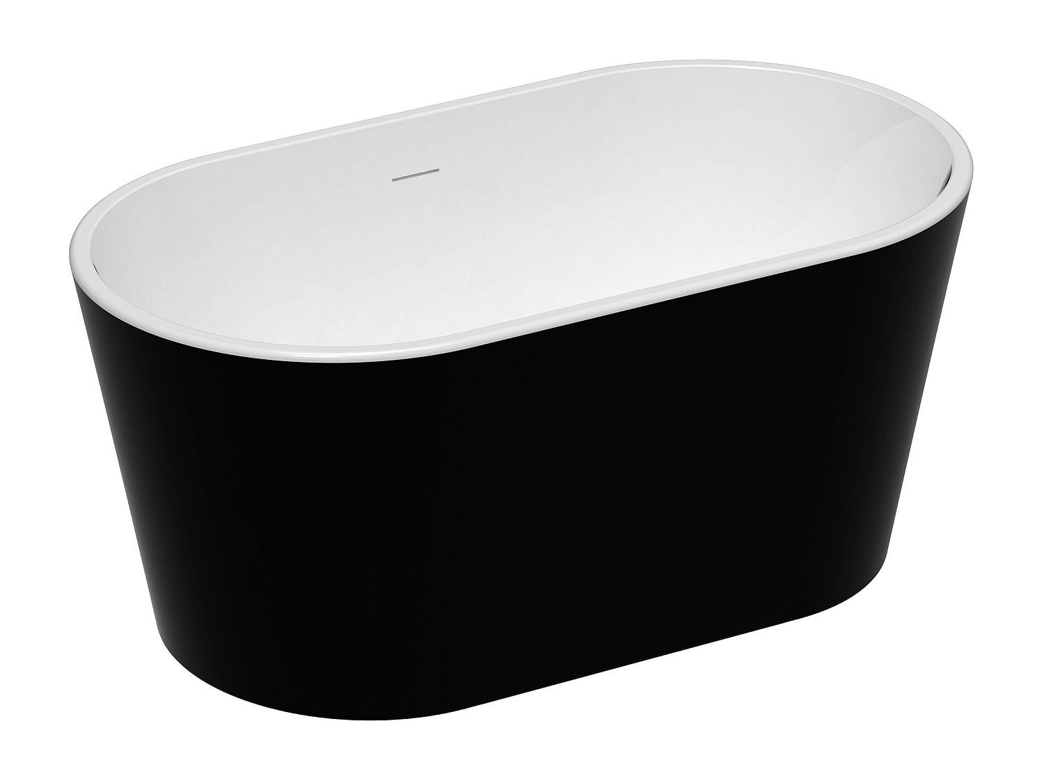 Freistehende Badewanne oval - Acryl - 180 L - 130 x 71 x 58 cm - Schwarz - günstig online kaufen