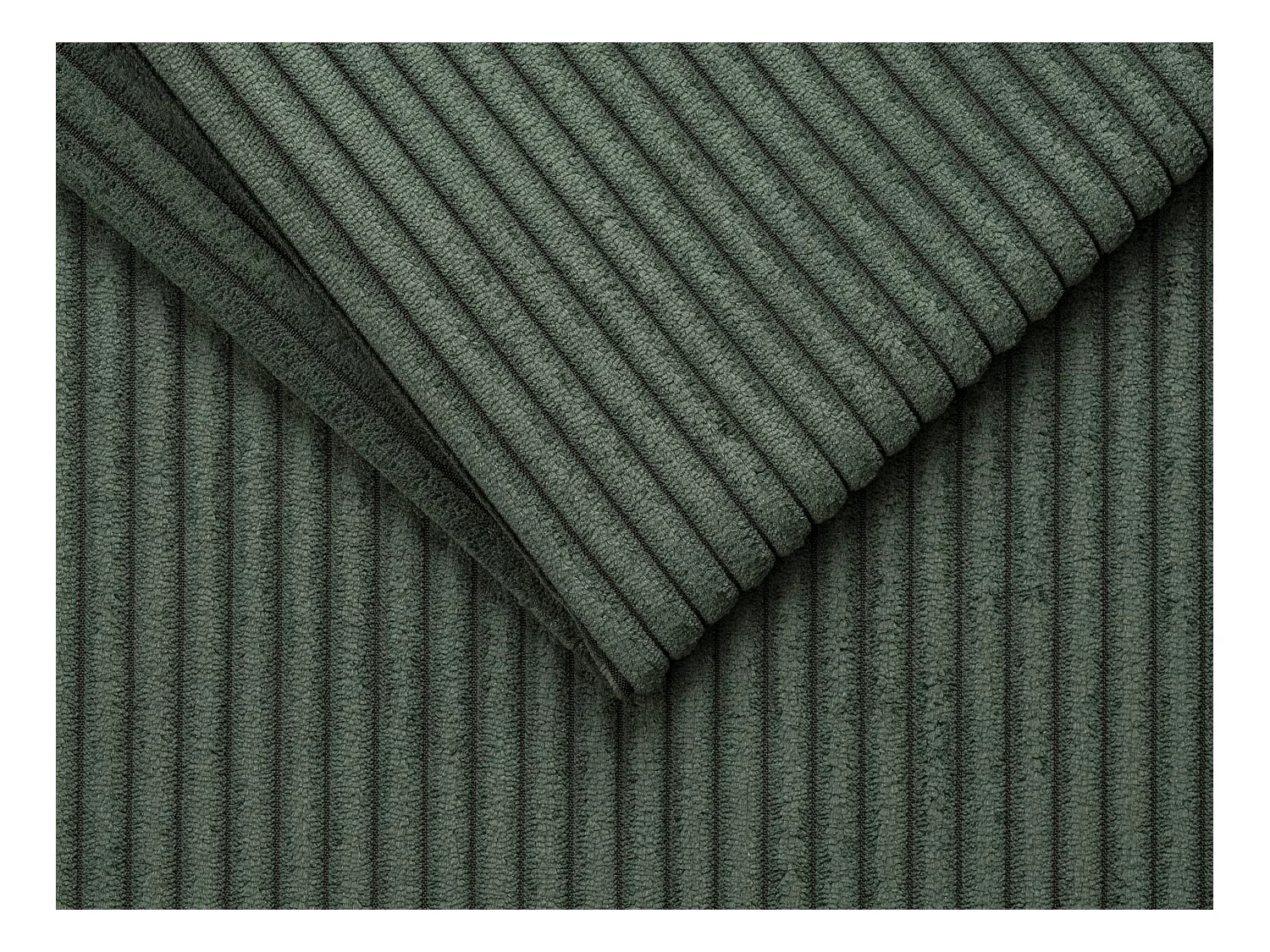 Sofá cama de 3 plazas con apertura italiana de pana de pino en verde pino - Somier de 140 cm de ancho - Colchón de 14 cm LORETO