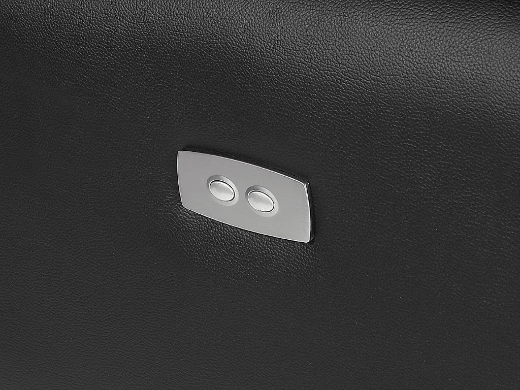 Canapé d'angle relax électrique en cuir SITIA - Noir - Angle droit