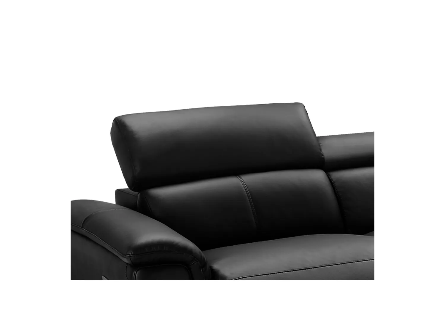 Hjørnesofa med elektrisk recliner i læder SITIA - Sort - Højre hjørne