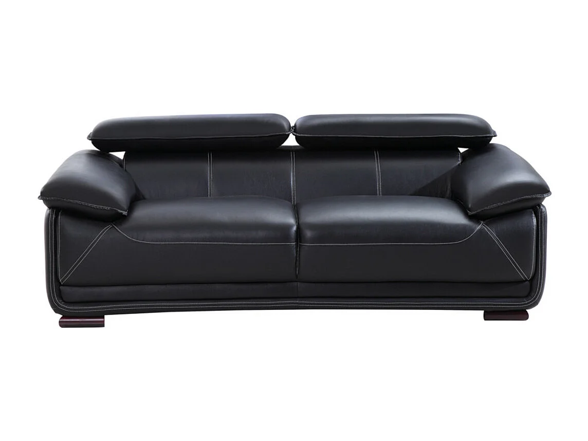 Canapés 3 places et 2 places en cuir MACELO - Noir