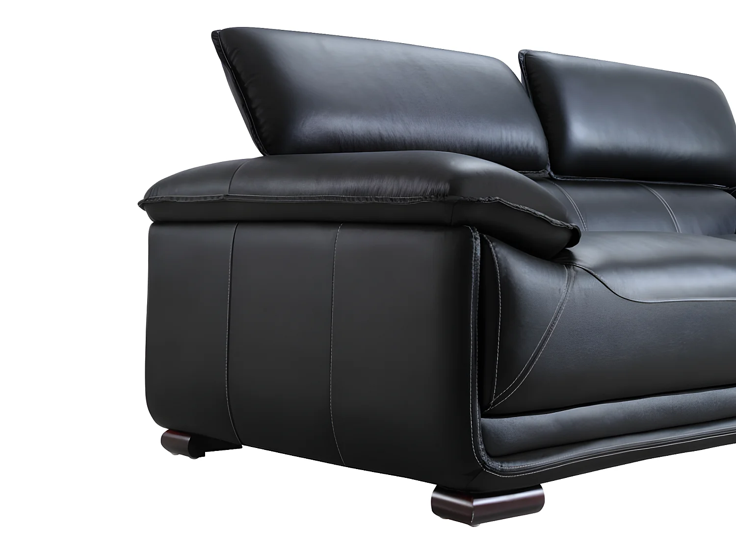 Canapés 3 places et 2 places en cuir MACELO - Noir