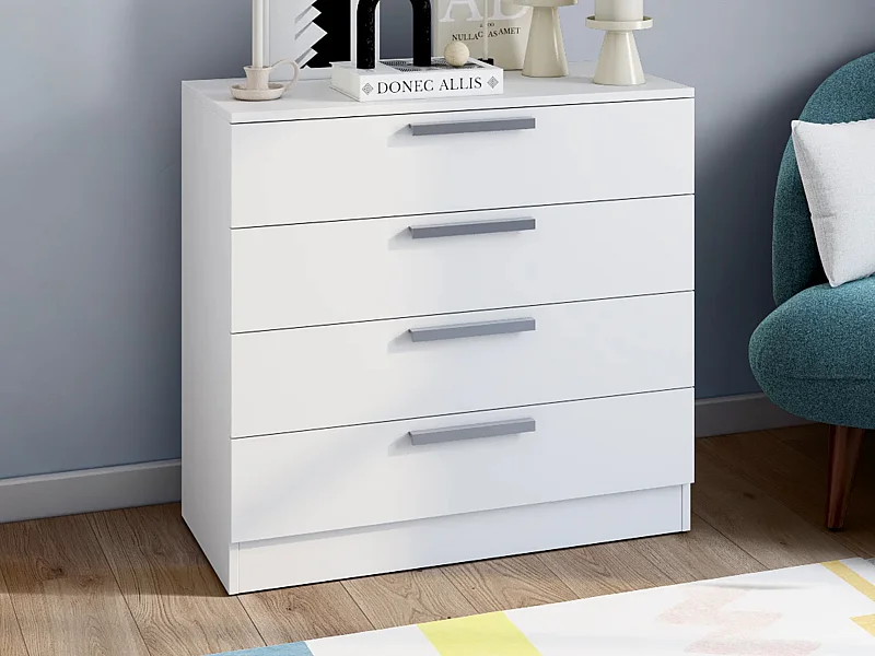 Commode MATHIAS - 4 tiroirs - blanc