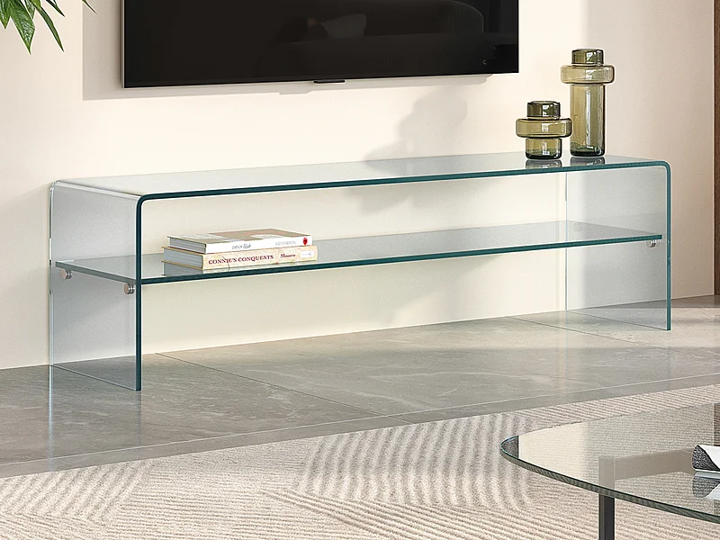 Tv-meubel STILEOS - 1 nis - Gehard glas