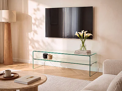 Tv-meubel STILEOS - 1 nis - Gehard glas
